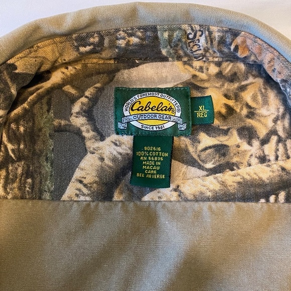 Cabela's Mens Hunting Shirt Button‎ Down Long Sleeve Camo Elbow Sleeves Size XL - Picture 8 of 11